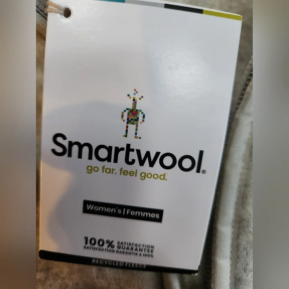 Smartwool zip up hooded sweater cream/grey womens size xs - Picture 8 of 9